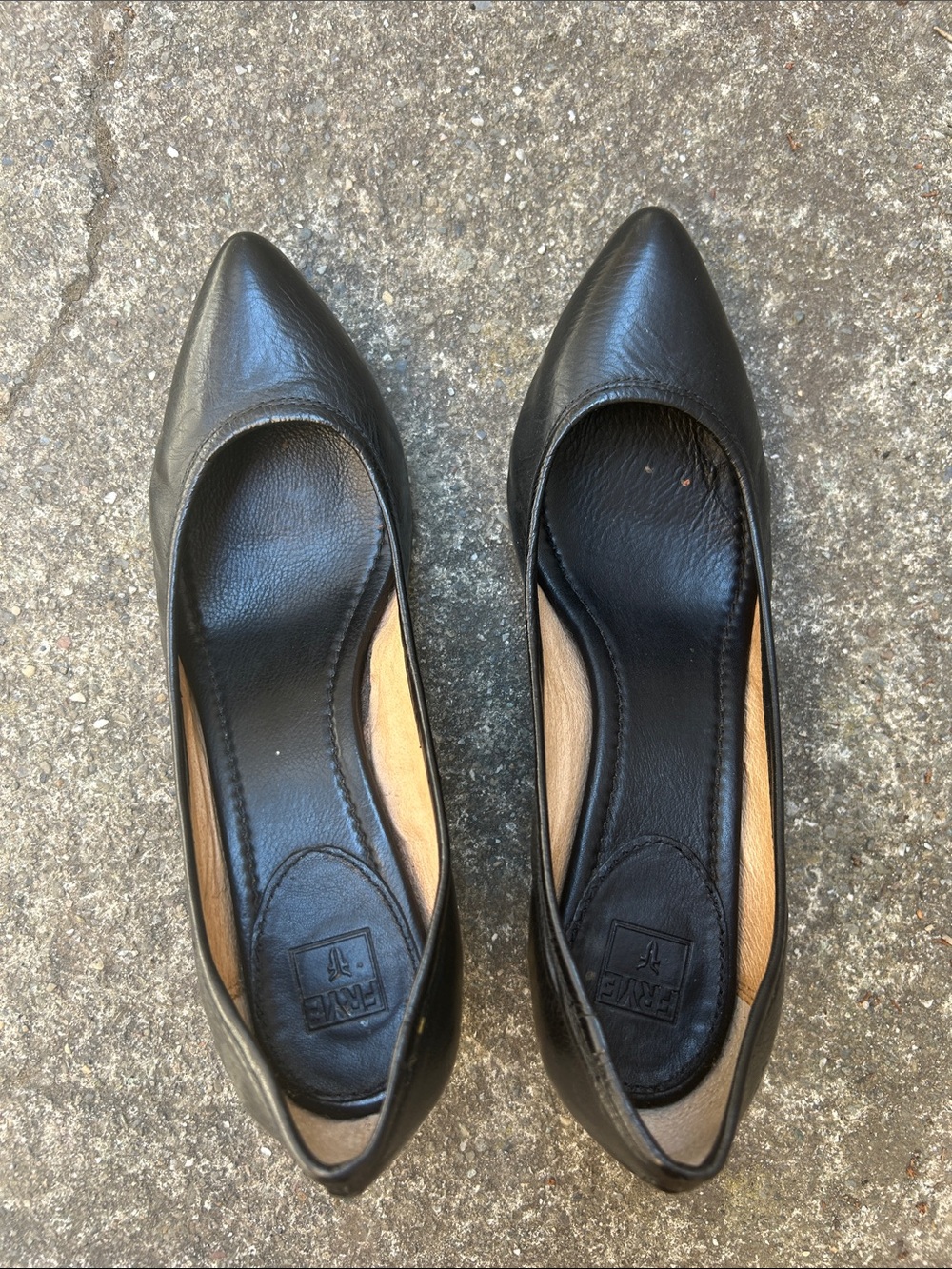 Frye Leather Black Pointed-Toe Heels